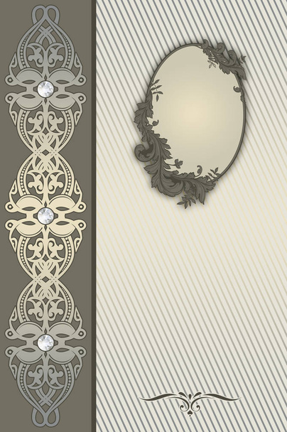 Decorative background with vintage frame and ornamental border. - Foto, afbeelding