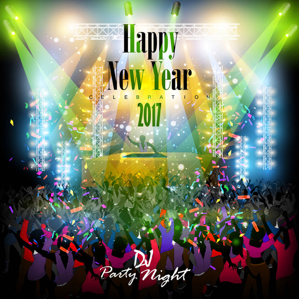 Happy New Year 2017 party celebration poster - Vector, Image