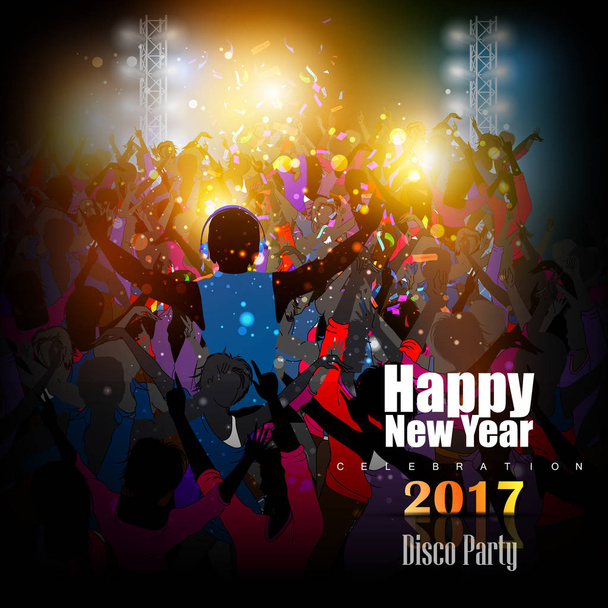 Щасливий Новий рік 2017 вечірка святкування плакат
 - Вектор, зображення