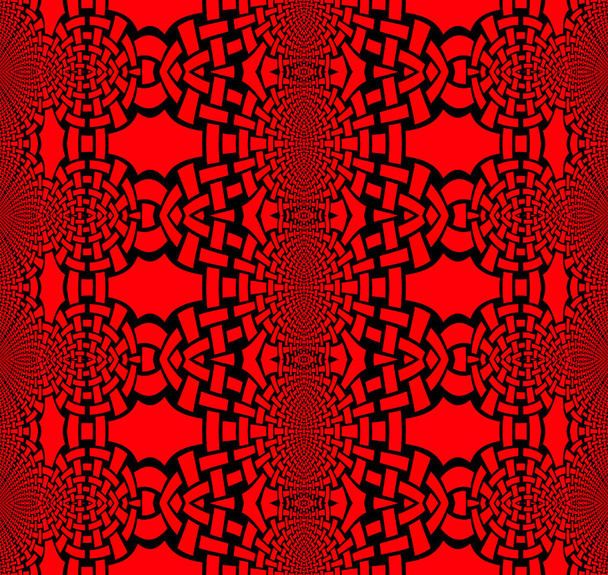 Ellipses sem costura ornamentos vermelho e preto
 - Foto, Imagem