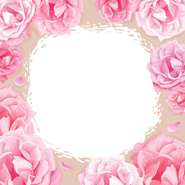 vaaleanpunaisia ruusuja beige tausta
 - Vektori, kuva