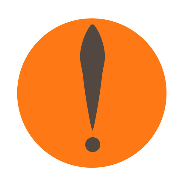 Восклицательный знак в оранжевом круге. Значок вектора. Плоский дизайн
 - Вектор,изображение