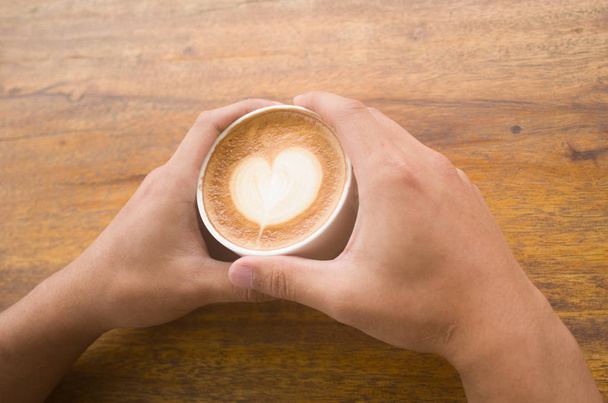 hot  coffee latte' art - Photo, Image