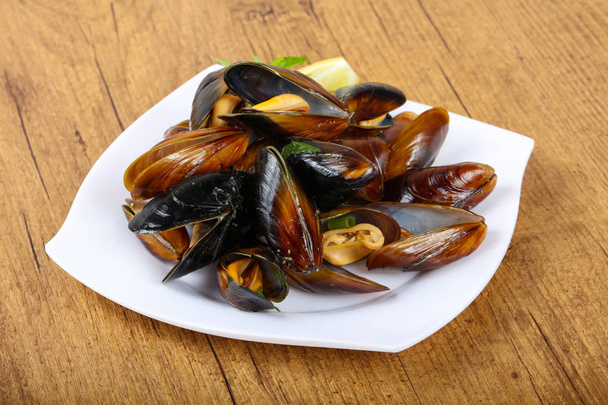 Delicious Boiled mussels - Photo, Image