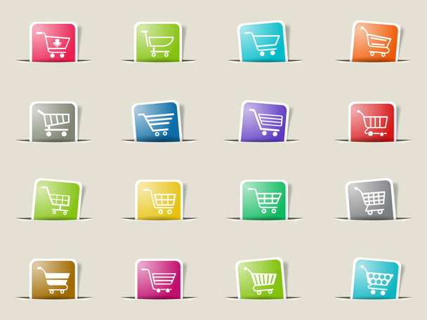 shopping cart icon set - Vector, Image