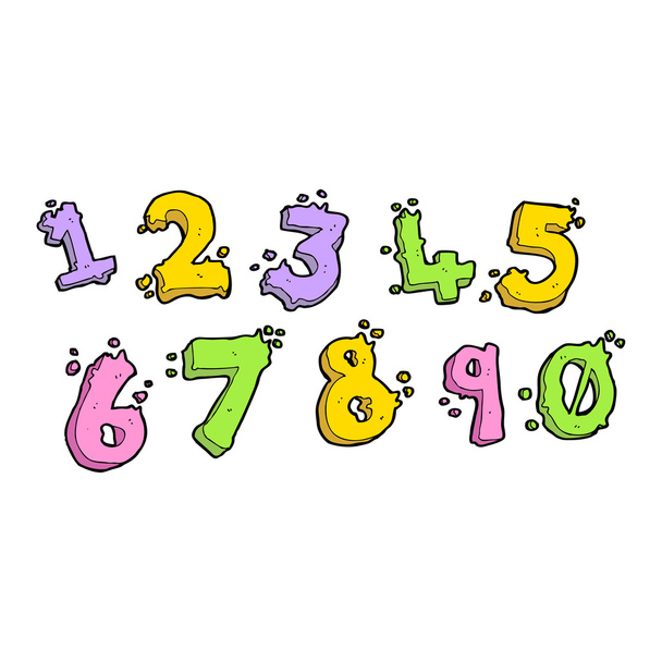 Cartoon-Zahlensatz - Vektor, Bild