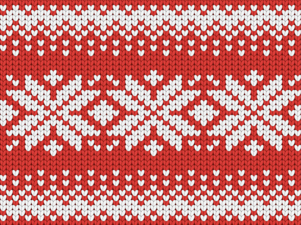 ニット赤のスカンジナビア クリスマスのシームレス パターン - ベクター画像