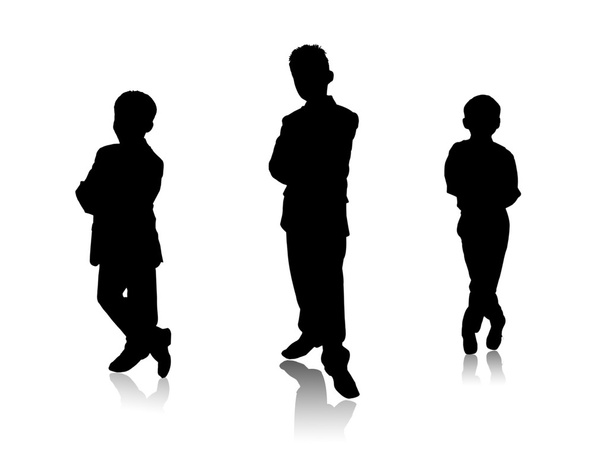 silhouetten van de jongens - Foto, afbeelding