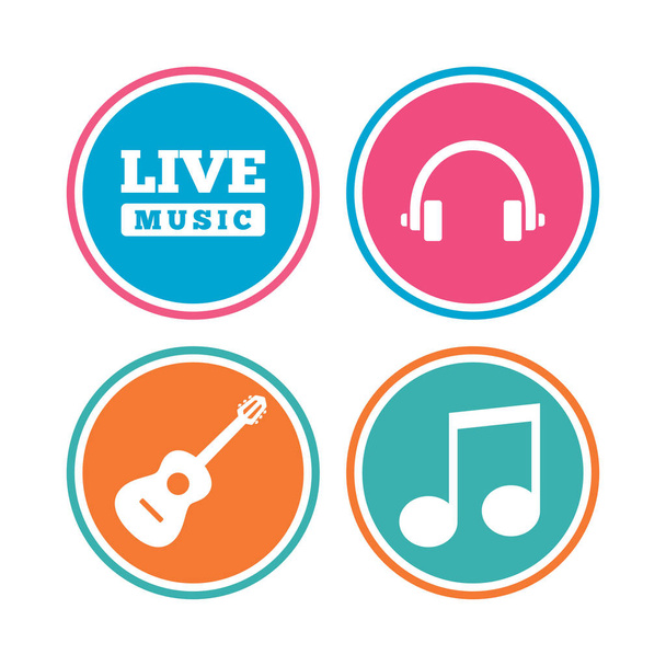 Musical elements icons set - Vector, afbeelding