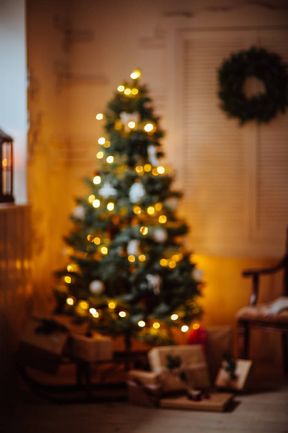 background Christmas gifts under tree  - Φωτογραφία, εικόνα