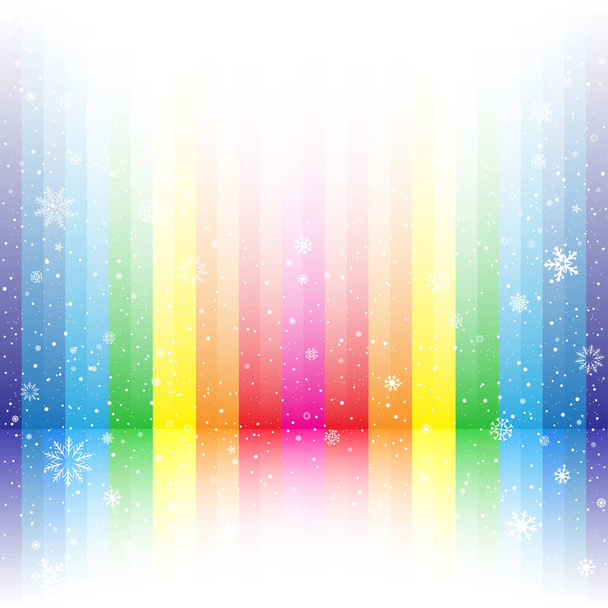 rainbow stripe snow background - Vector, afbeelding
