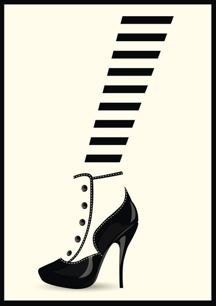 Femmes jambes à la mode talons hauts chaussures
. - Vecteur, image
