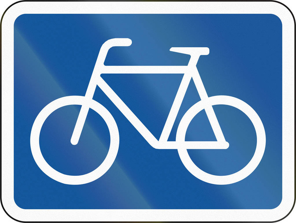 Señal de tráfico utilizada en el país africano de Botsuana - El signo principal se aplica a los ciclistas
 - Foto, Imagen