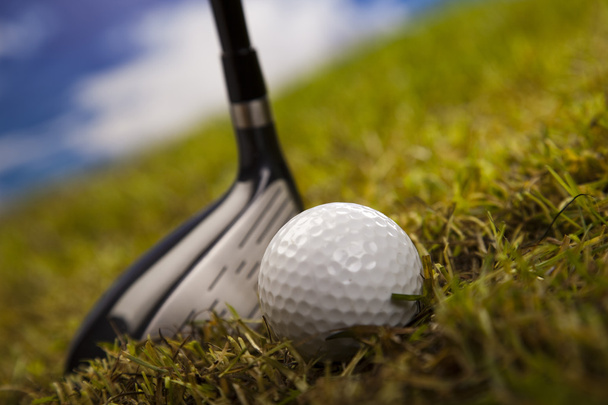 Playing golf, ball on tee - Photo, Image