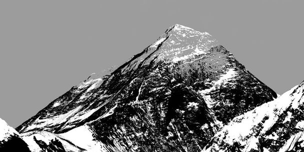 Gokyo 渓谷からエベレストの抽象的なシルエット - 写真・画像