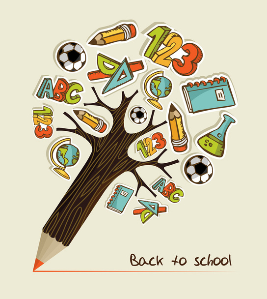 Back to School pencil tree - Vector, Image