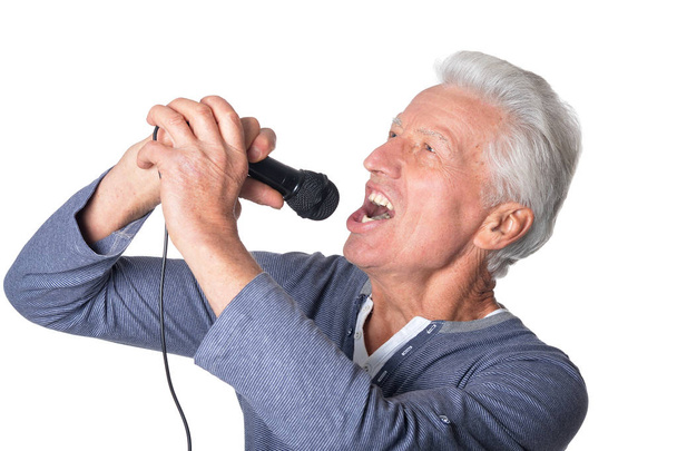 Man singing karaoke - Fotoğraf, Görsel