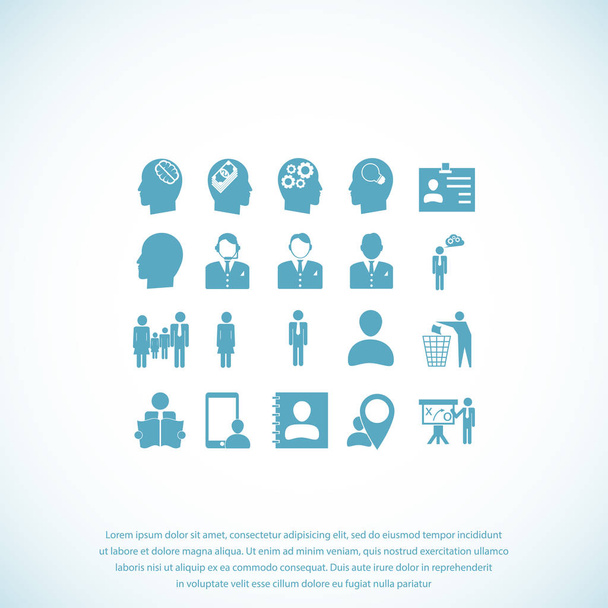 Business man icons set - Vector, Image
