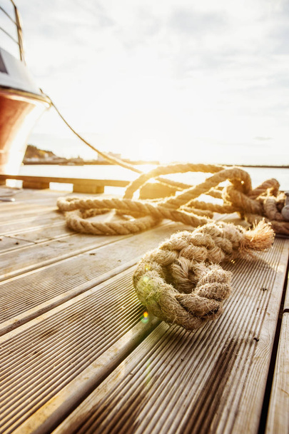 wooden pier rope - Фото, изображение