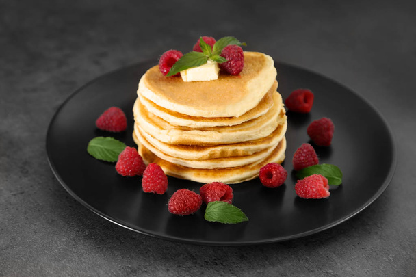tasty pancakes with raspberries - Photo, Image