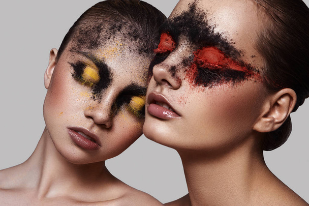 Two female Models with beauty Makeup - Zdjęcie, obraz
