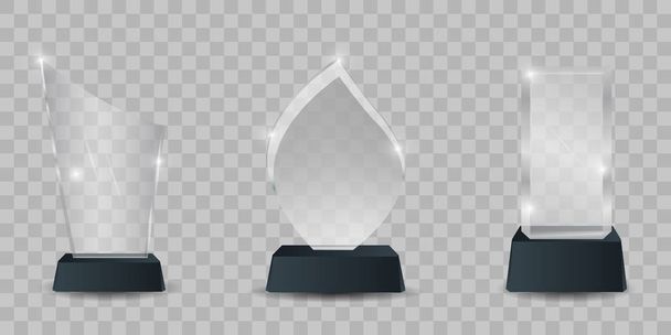 Glass trophy award vector set - Vector, Image