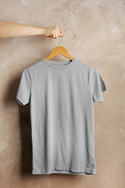 Blank grey t-shirt  - Фото, зображення