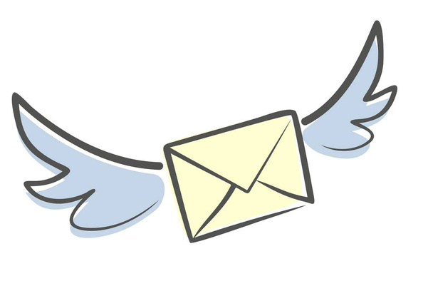 Letter with wings.  - Vector, Image