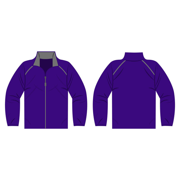 Violet autumn, spring jacket isolated vector front and back for promotion advertising - Vector, Image
