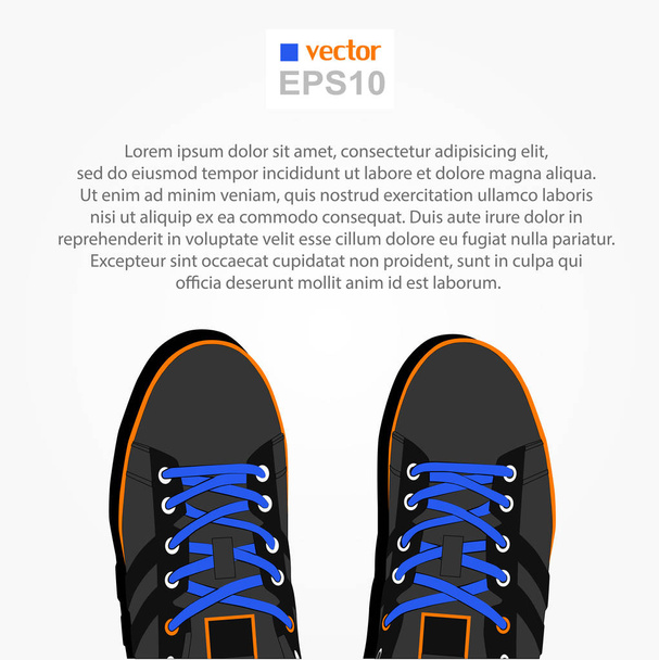 Casual sneakers met veters - Vector, afbeelding