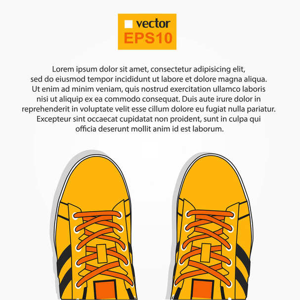 Casual sneakers met veters - Vector, afbeelding