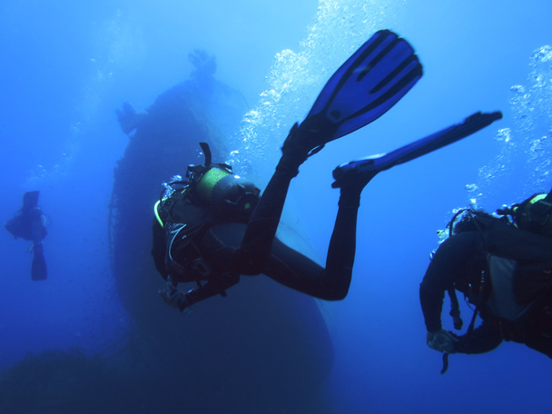Scuba diving. sunken ship - Photo, Image