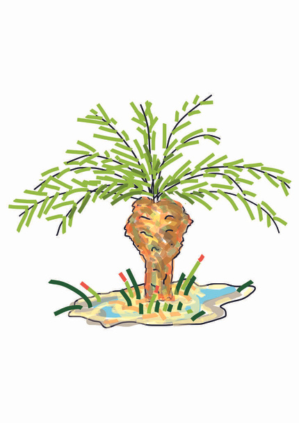 palmen in oase - Vector, afbeelding
