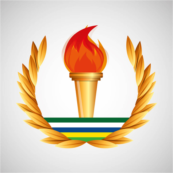 burning torch olympic games emblem - Vector, Image