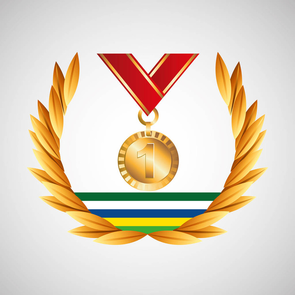 medalha de ganhar jogos olímpicos emblema
 - Vetor, Imagem