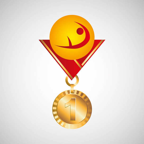 gymnatics καλλιτεχνικό χρυσό Ολυμπιακό μετάλλιο - Διάνυσμα, εικόνα