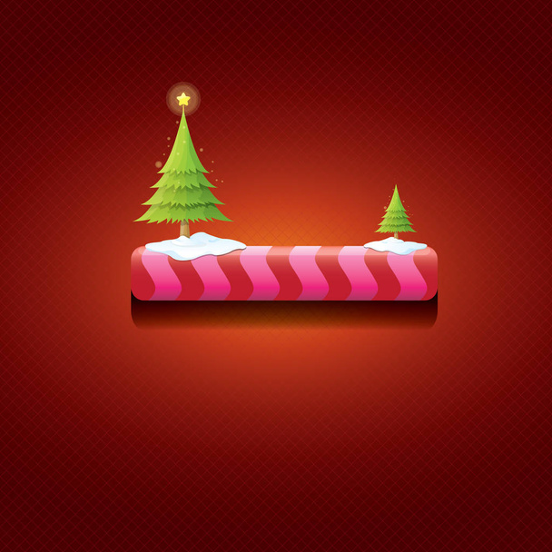 Karácsonyi piros gomb a karácsonyfa vektoros - Vektor, kép