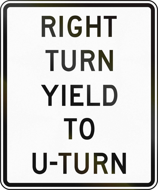 デラウェア州の米国で使用される道路標識 - 降伏するターンを右折 - 写真・画像