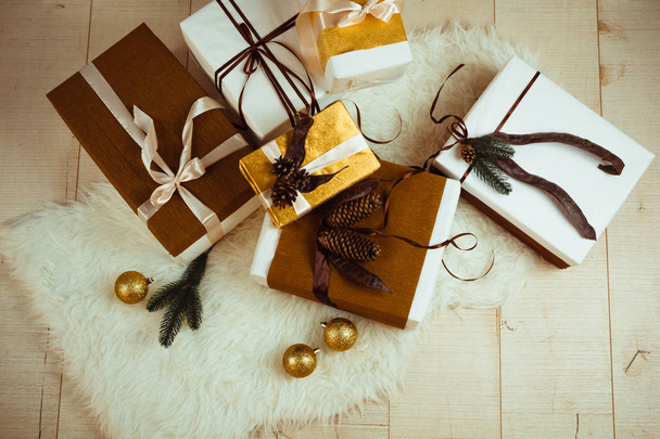 beautiful Christmas gift boxes  - Φωτογραφία, εικόνα