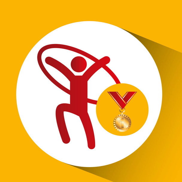 olympic gold medal artistic gymnastics ring - Vector, Image