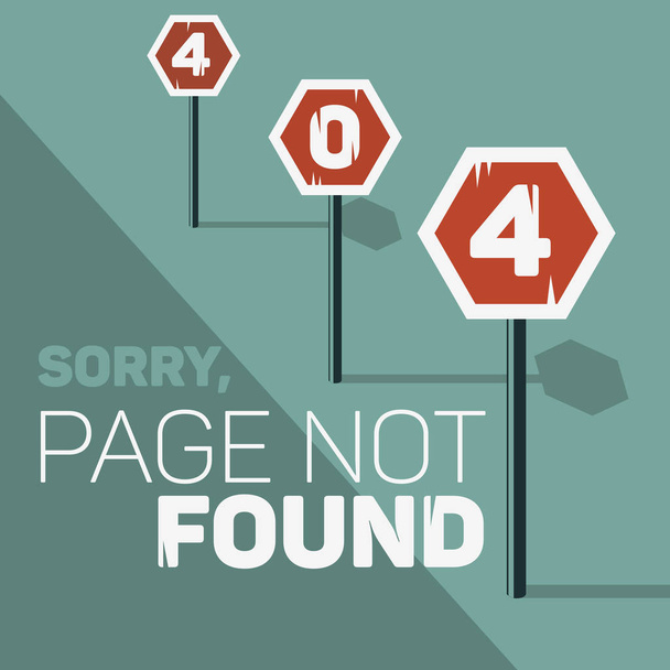 Oho, virhe 404 Web Banner. Sivua ei löytynyt. Pysäytä liikennemerkit A
 - Vektori, kuva