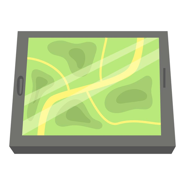 GPS map icon, cartoon style - Vetor, Imagem