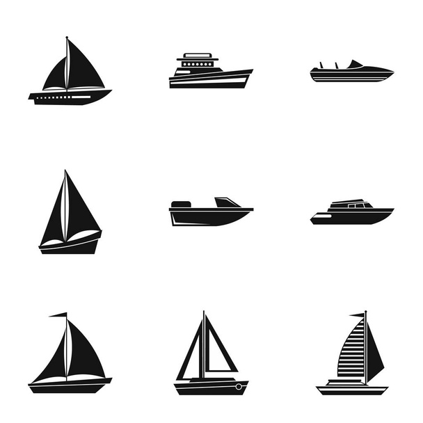 Boat icons set, simple style - Vektor, obrázek