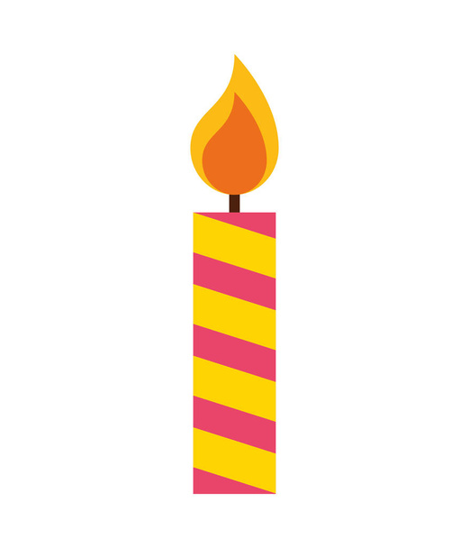 Изолированная икона пламени свечи
 - Вектор,изображение
