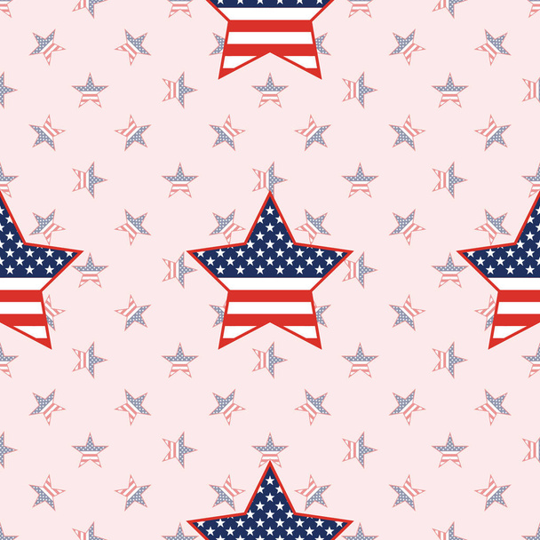 USA patriotic stars seamless pattern on national stars background. - Διάνυσμα, εικόνα