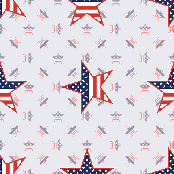 US patriotic stars seamless pattern on american stars background. - Διάνυσμα, εικόνα