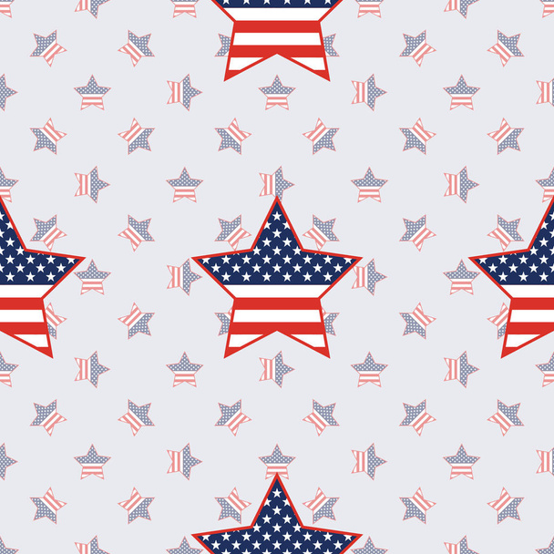 USA patriotic stars seamless pattern on american stars background. - Vektor, kép
