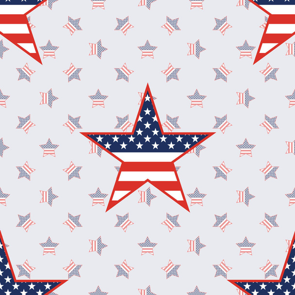 US patriotic stars seamless pattern on american stars background. - Vector, afbeelding