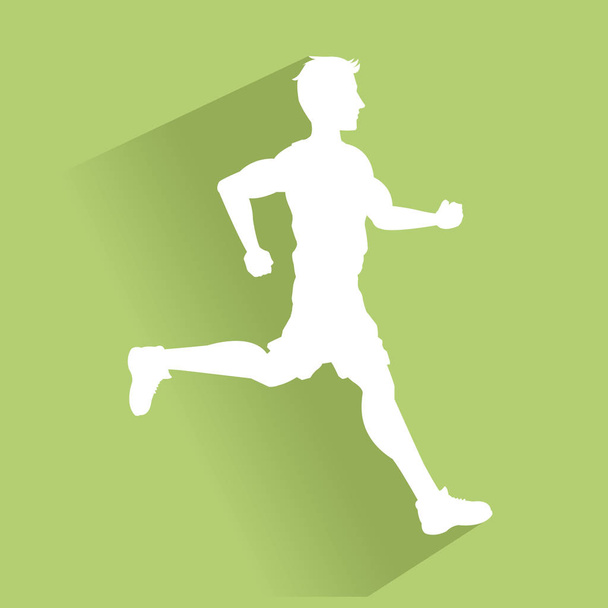 Hombre corriendo de diseño de estilo de vida saludable
 - Vector, Imagen
