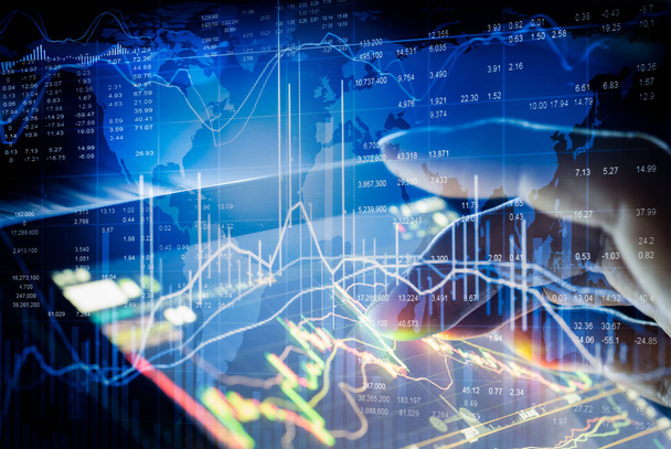 株式市場のデータ、株式分析と財務グラフ ind - 写真・画像
